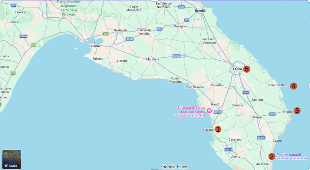 Mapa Salento