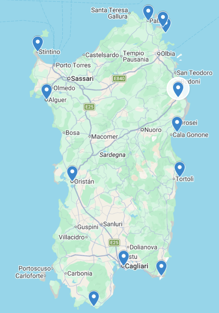 mapa de sardegna