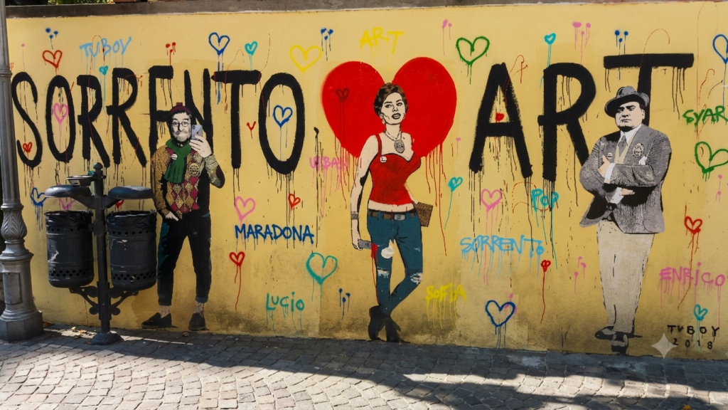 Mural de Lucio Dalla en Sorrento
